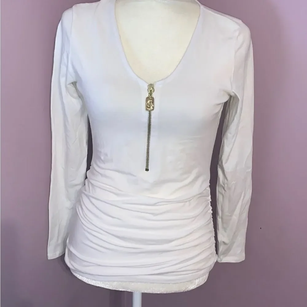 Michael kors zip front top